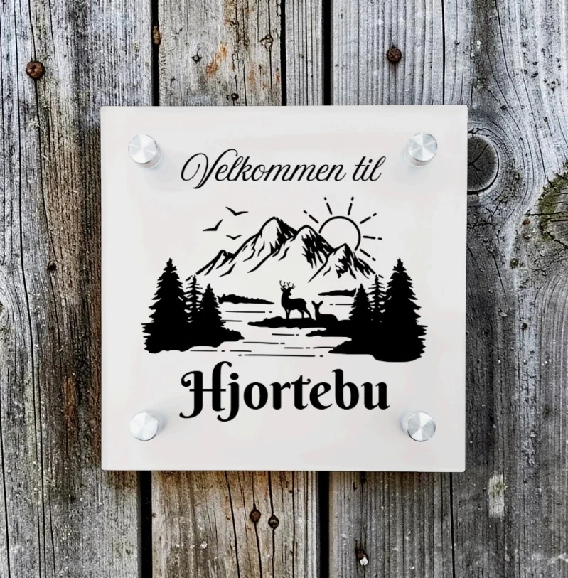 Dørskilt 15x15 i frostet akryl - Image 2